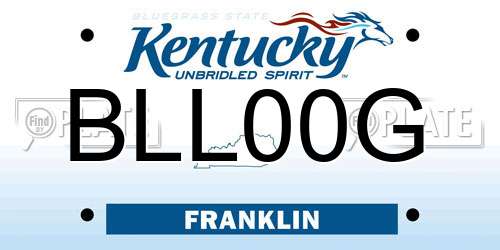 BLL00G Kentucky License Plate
