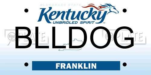 BLLDOG Kentucky License Plate