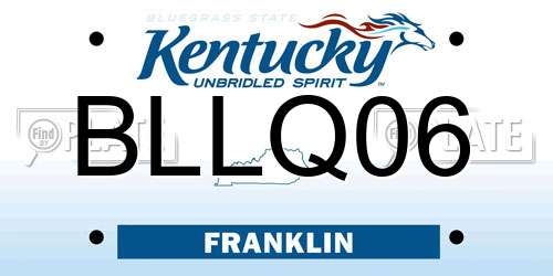 BLLQ06 Kentucky License Plate