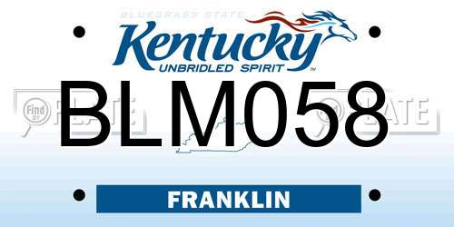 BLM058 Kentucky License Plate
