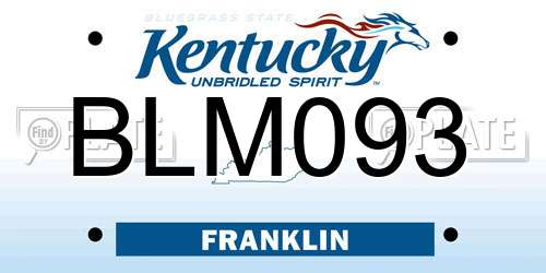BLM093 Kentucky License Plate