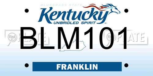 BLM101 Kentucky License Plate