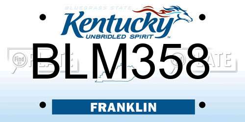 BLM358 Kentucky License Plate