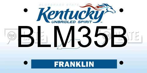 BLM35B Kentucky License Plate