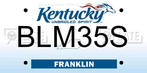 BLM35S Kentucky License Plate