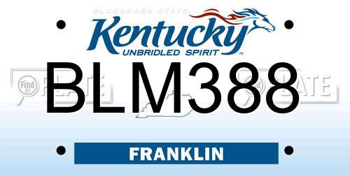 BLM388 Kentucky License Plate