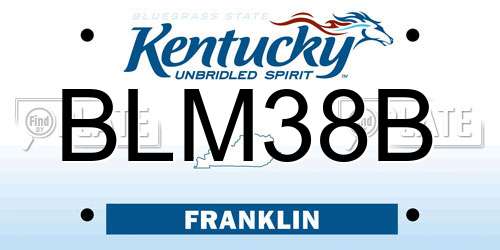 BLM38B Kentucky License Plate