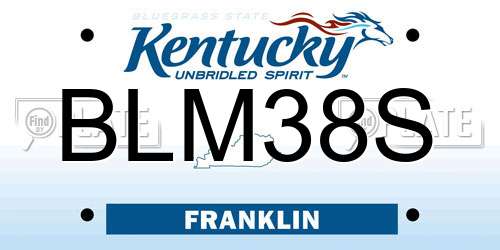 BLM38S Kentucky License Plate