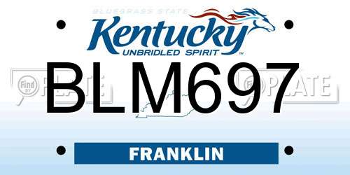 BLM697 Kentucky License Plate