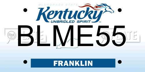 BLME55 Kentucky License Plate