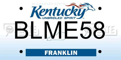 BLME58 Kentucky License Plate