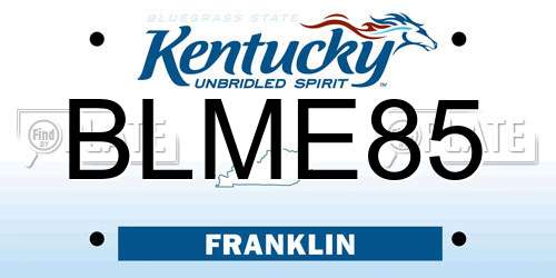 BLME85 Kentucky License Plate