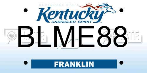 BLME88 Kentucky License Plate