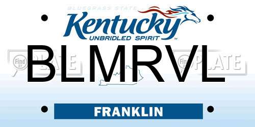 BLMRVL Kentucky License Plate