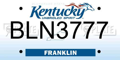 BLN3777 Kentucky License Plate