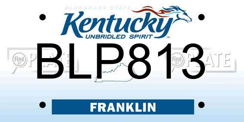 BLP813 Kentucky License Plate