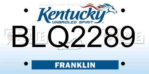 BLQ2289 Kentucky License Plate