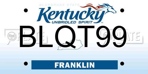 BLQT99 Kentucky License Plate