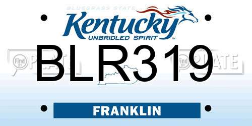 BLR319 Kentucky License Plate