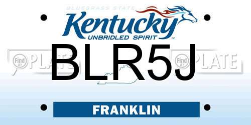 BLR5J Kentucky License Plate
