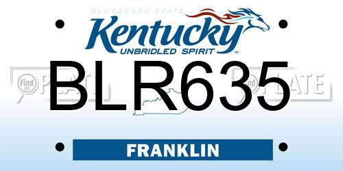 BLR635 Kentucky License Plate