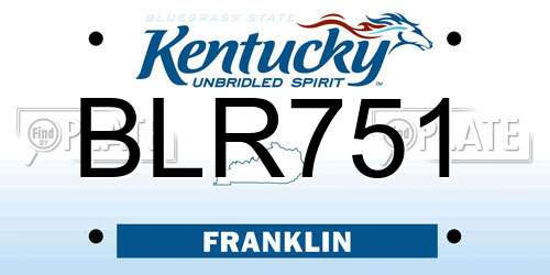 BLR751 Kentucky License Plate