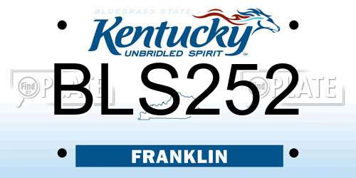 BLS252 Kentucky License Plate
