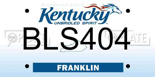 BLS404 Kentucky License Plate