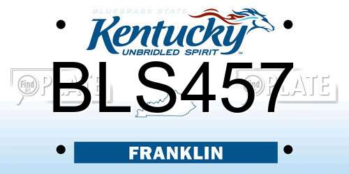 BLS457 Kentucky License Plate