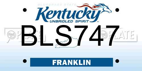 BLS747 Kentucky License Plate