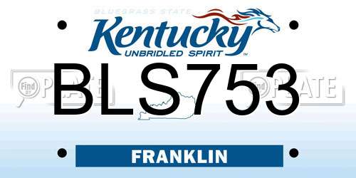 BLS753 Kentucky License Plate