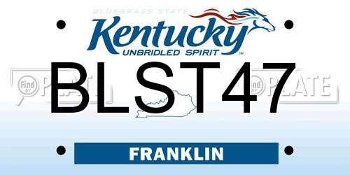 BLST47 Kentucky License Plate