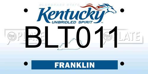 BLT011 Kentucky License Plate
