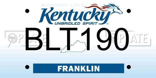 BLT190 Kentucky License Plate