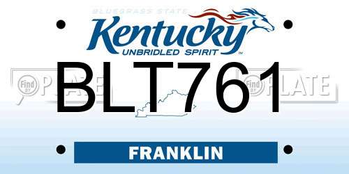 BLT761 Kentucky License Plate