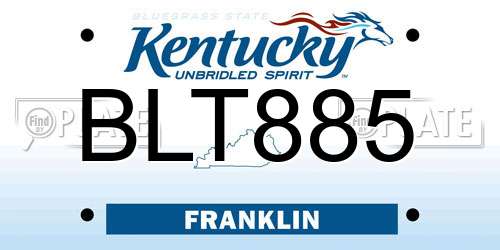 BLT885 Kentucky License Plate