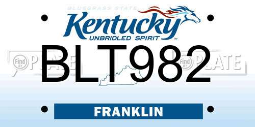 BLT982 Kentucky License Plate