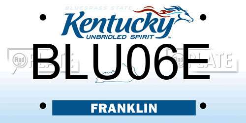 BLU06E Kentucky License Plate