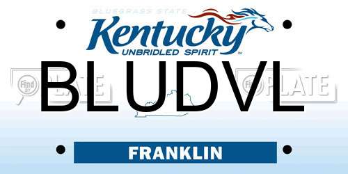 BLUDVL Kentucky License Plate
