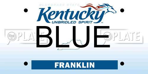 BLUE Kentucky License Plate
