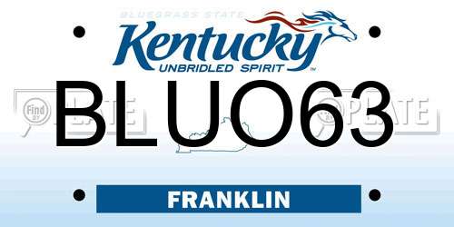 BLUO63 Kentucky License Plate