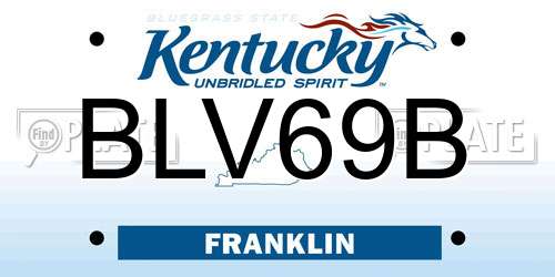 BLV69B Kentucky License Plate