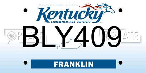 BLY409 Kentucky License Plate