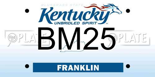 BM25 Kentucky License Plate