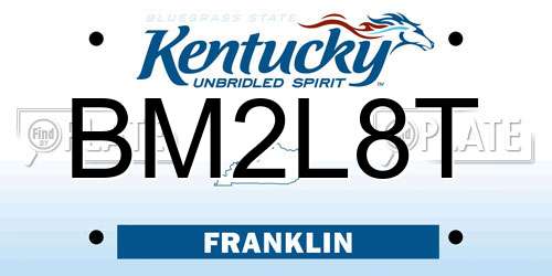 BM2L8T Kentucky License Plate