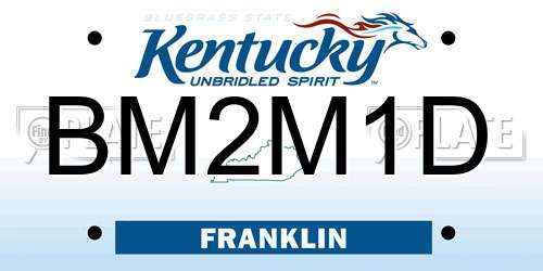 BM2M1D Kentucky License Plate