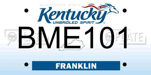 BME101 Kentucky License Plate