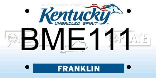 BME111 Kentucky License Plate