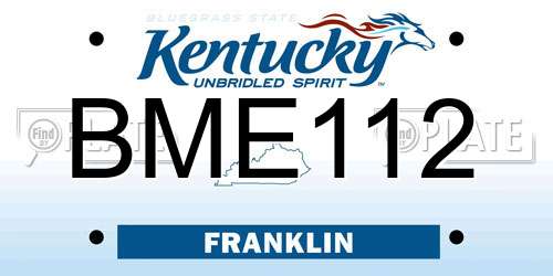 BME112 Kentucky License Plate