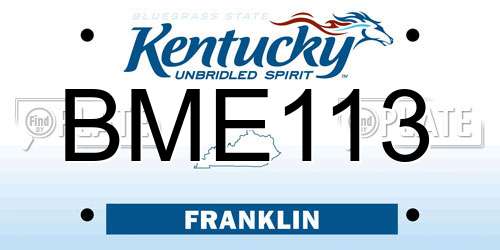 BME113 Kentucky License Plate